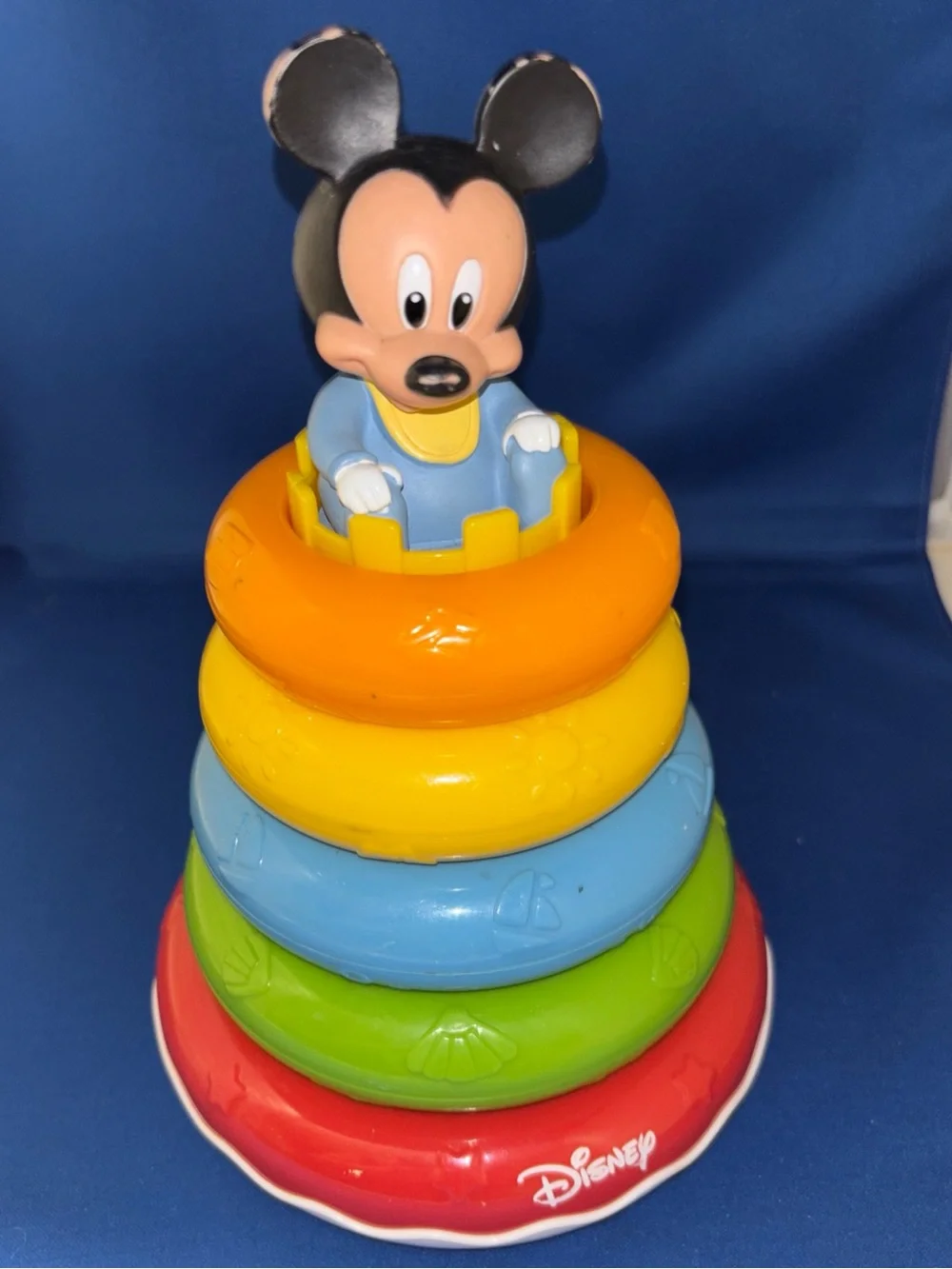 Vintage Baby Mickey Mouse Disney rainbow stacking rings By Clementoni